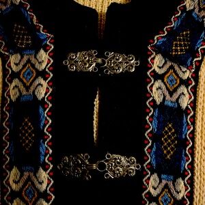 Cardigan pure wool sweater jacket white navy blue